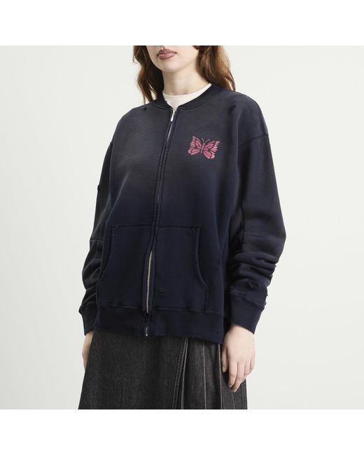 Needles Blue Deconstructed Zipped Sweat