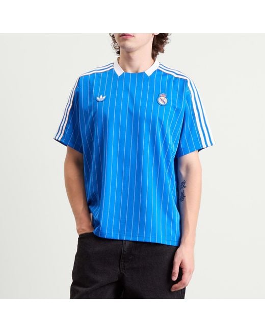 Adidas Blue Real Madrid Icon Jersey Top for men