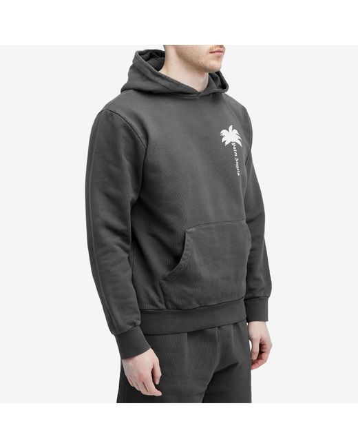 Palm Angels Gray Popover Hoody for men