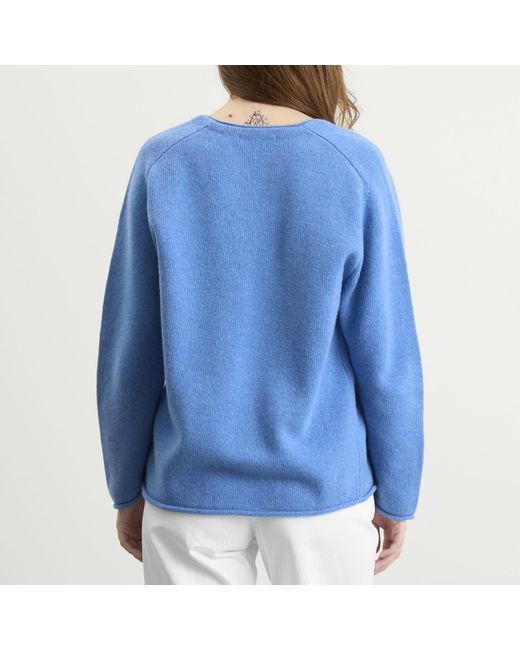 NOTHING WRITTEN Blue Cerin Deep V-Neck Pullover