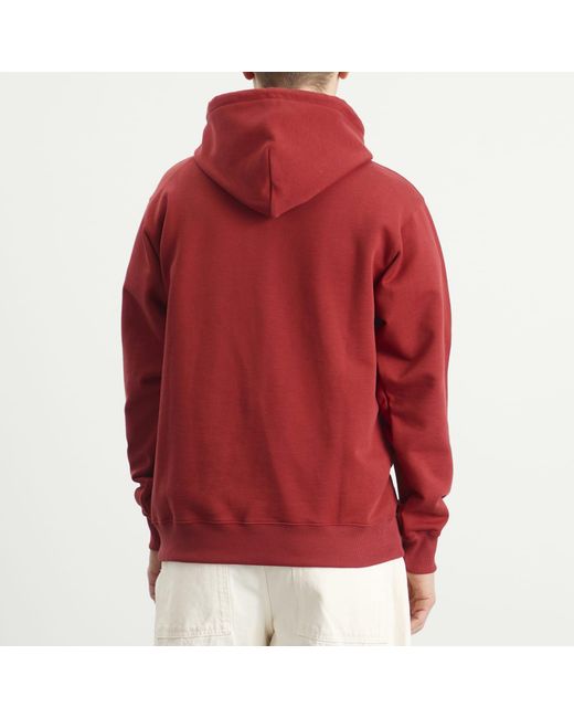 Drole de Monsieur Red Classic Slogan Hoodie for men