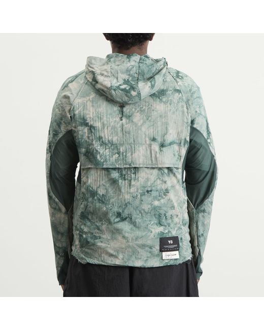 Y-3 Green Printed Running Jacket for men