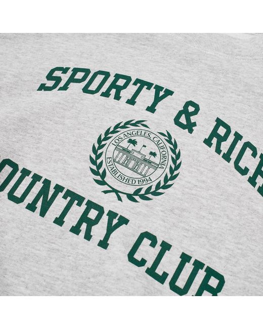 Sporty & Rich Gray Varsity Crest Crew Sweat