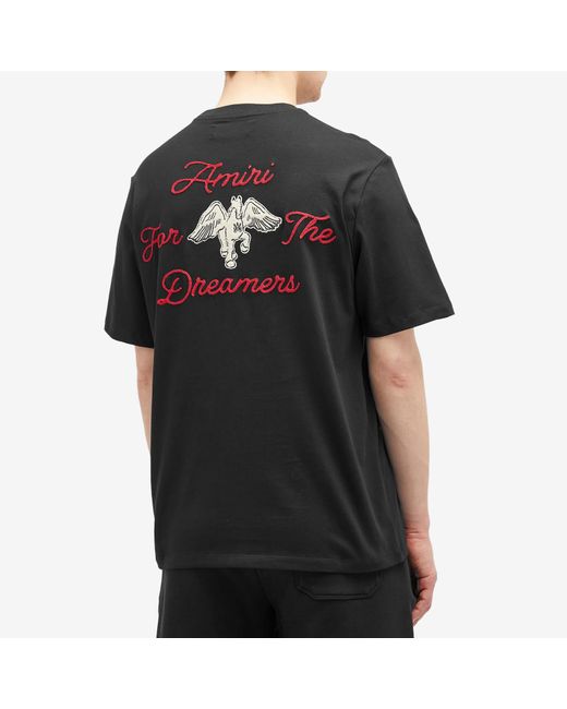 Amiri Black Embroidered Dreamers T-Shirt for men