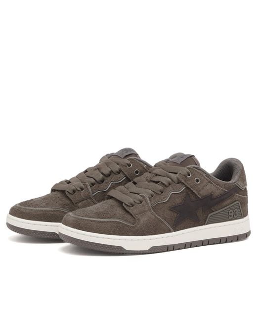 A Bathing Ape Brown Nubuck Sk8 Sta Sneaker for men
