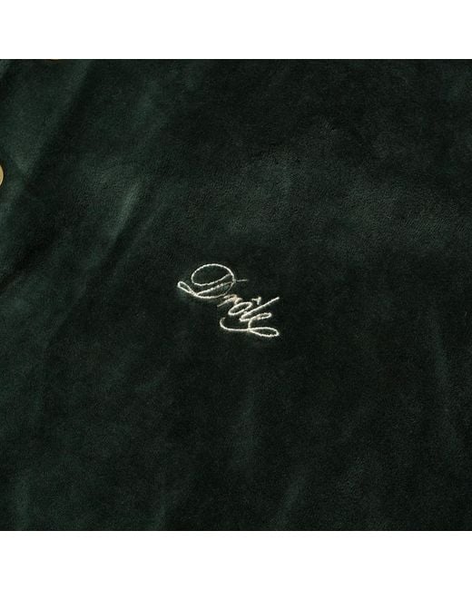 Drole de Monsieur Green Presented By End. Embroidered Velvet Fleece Polo