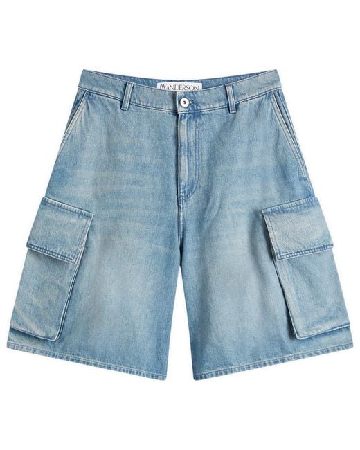 J.W. Anderson Blue Denim Cargo Shorts for men