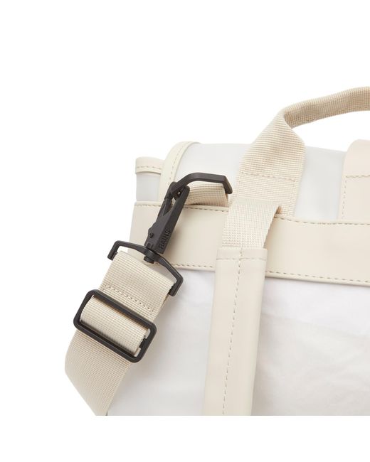 Rains White Split Bucket Backpack