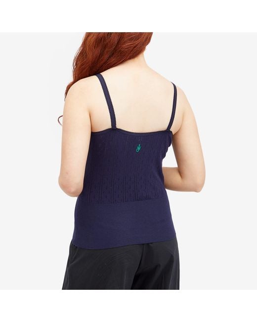 J.W. Anderson Blue Pointelle Straight Neck Vest