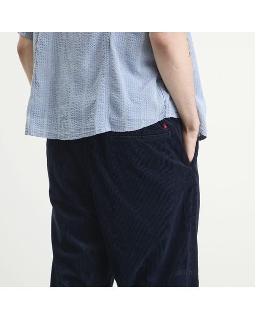 Polo Ralph Lauren Blue Pleated Corduroy Easy Pants for men