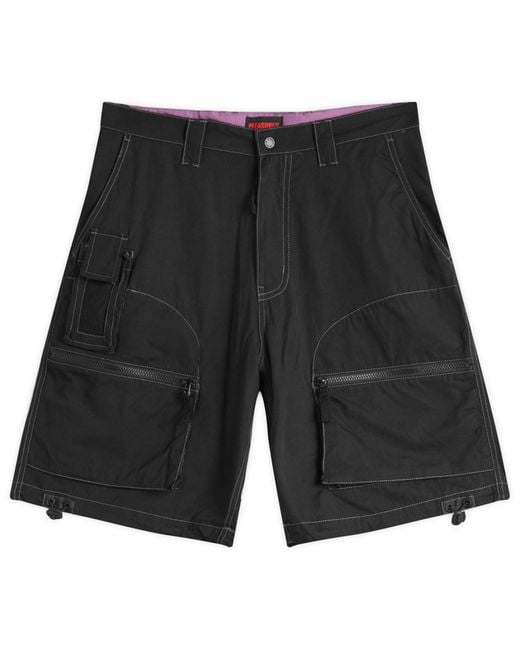 Pleasures Black Raider Cargo Shorts for men