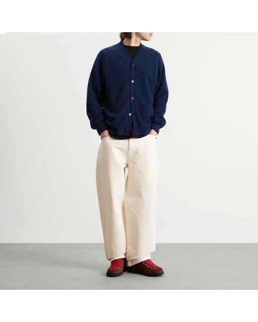 Universal Works Blue Alpaca David Cardigan for men