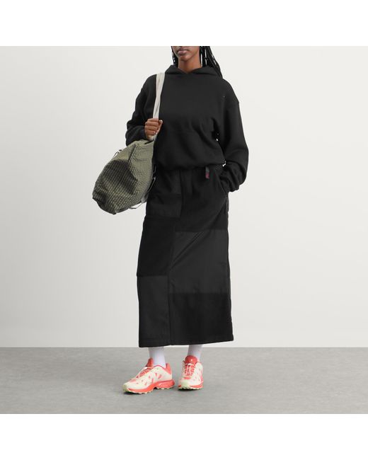 Gramicci Black Patchwork Fleece Midi Skirt