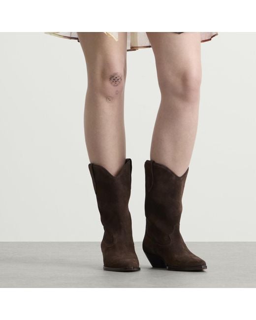 Isabel Marant Brown Duerto Suede Cowboy Boot