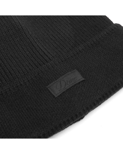 Dime Black Cursive Rib Beanie for men