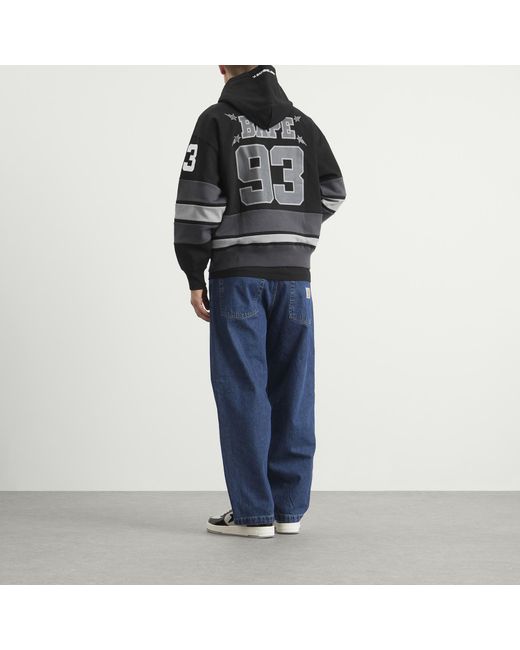 A Bathing Ape Black Bape Football Hoodie for men