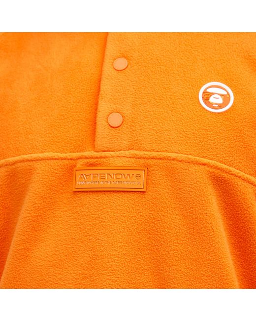 Aape By A Bathing Ape Orange Aape Now Moc Neck Polar Fleece for men