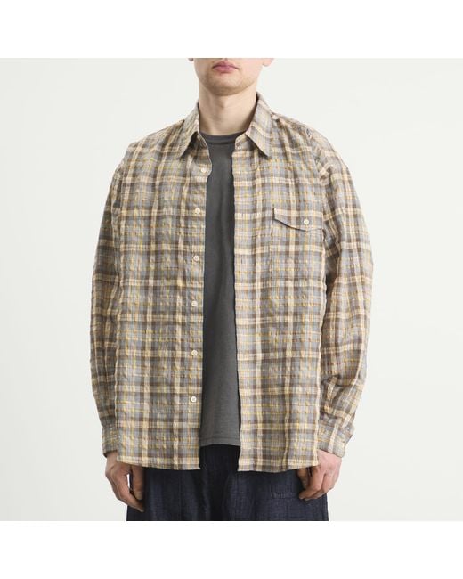 FRIZMWORKS Brown Uneven Check Shirt for men