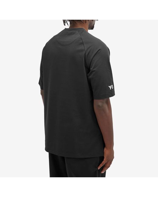 Y-3 Black 3 Stripe Long Sleeve T-Shirt for men