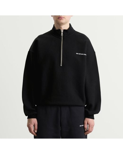 MKI Miyuki-Zoku Black Uniform Quarter Zip for men