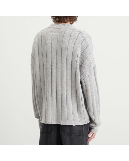About Blank Gray Large Rib Knit Crew for men