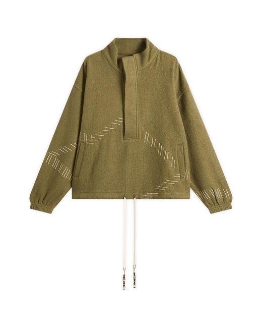 Kartik Research Green Beaded Kaza Jacket for men