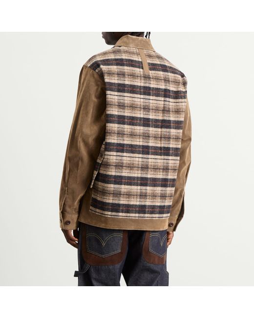 Junya Watanabe Brown Flocked Denim Jacket for men