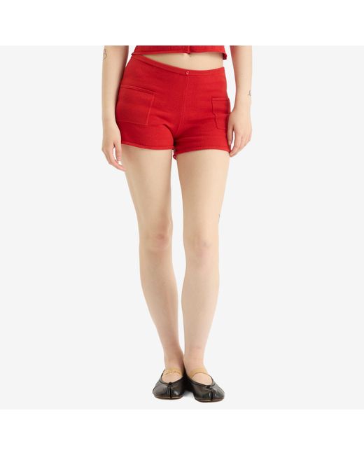 Peachy Den Red Marie Knit Shorts