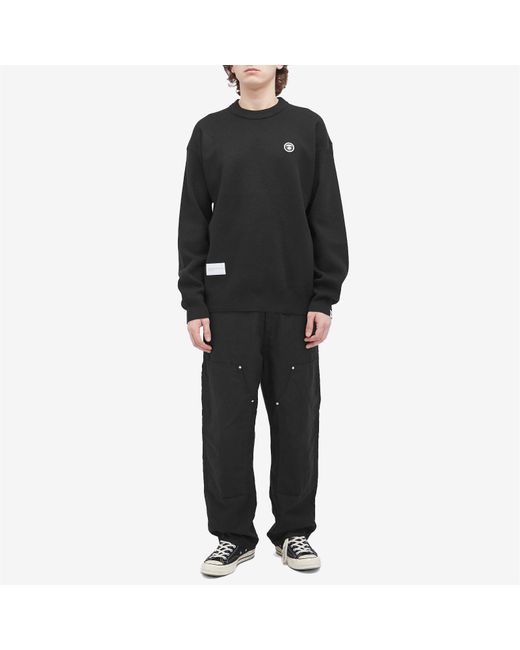 Aape By A Bathing Ape Black Aape Now Camo Badge Knit Sweater for men