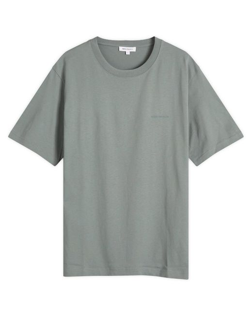 Norse Projects Gray Johannes Logo Print T-Shirt for men