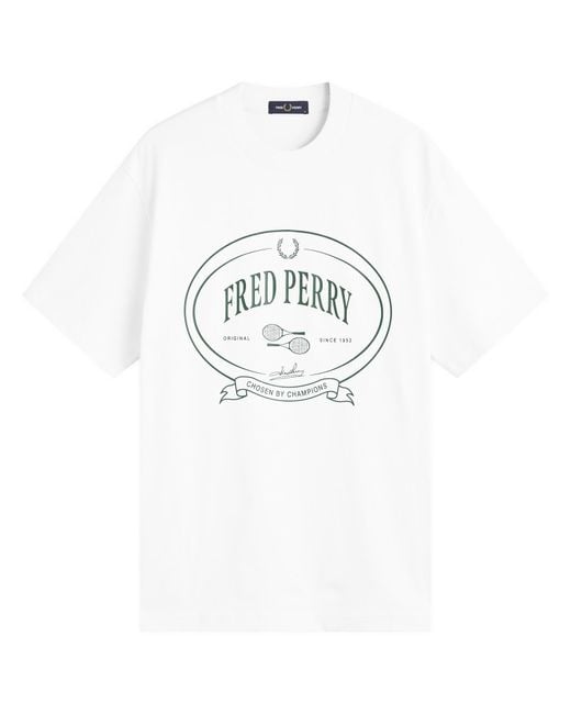 Fred Perry White Chosen By Champions T-Shirt for men