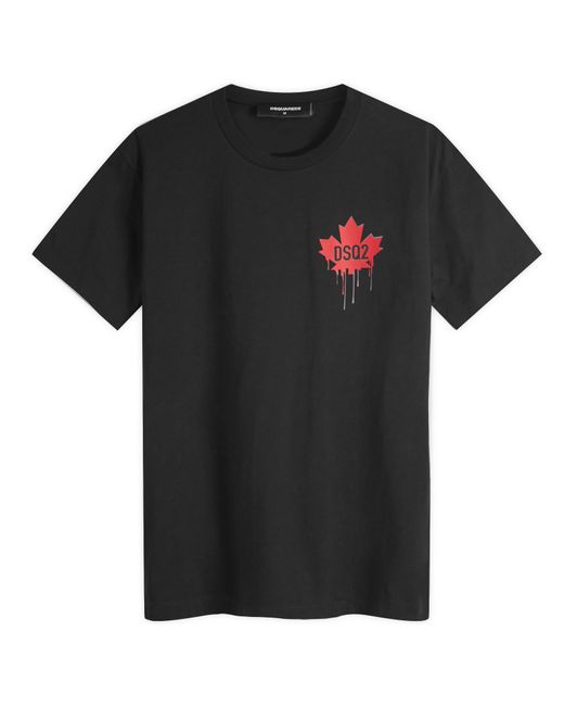 DSquared² Black Maple Leaf Logo T-Shirt for men