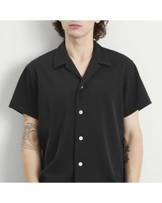 Second/Layer Black Second Layer Short Sleeve Avenue Shirt for men