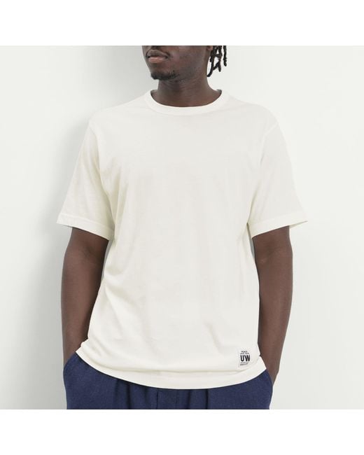 Universal Works White Single Jersey Core T-Shirt for men