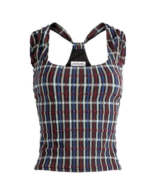Peachy Den Blue Cindy Racer Back Top