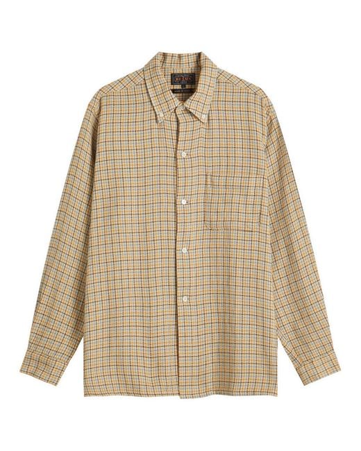 Beams Plus Natural Gunclub Mesh Button Down Shirt for men