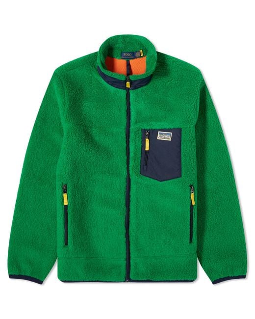 Polo Ralph Lauren Green Hi-Pile Fleece Jacket for men