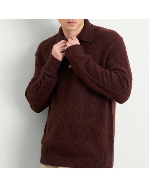 Norse Projects Brown Rasmus Relaxed Brushed Polo for men