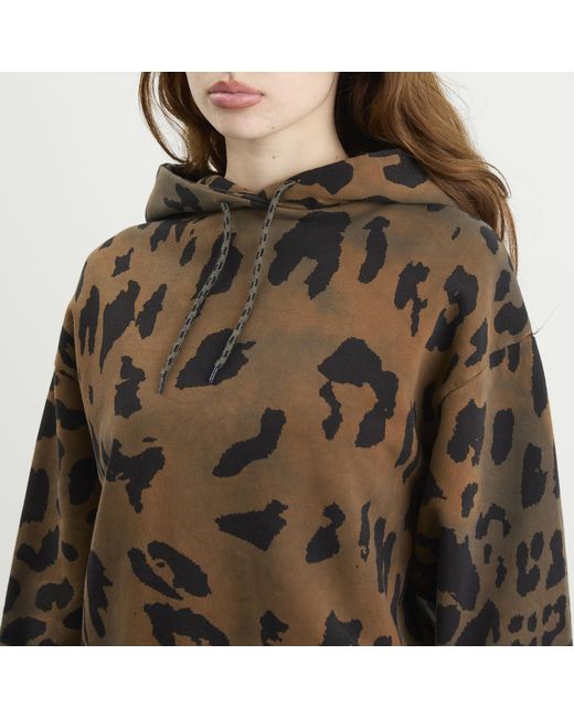 Aries Brown Leopard Tie Dye Hoodie