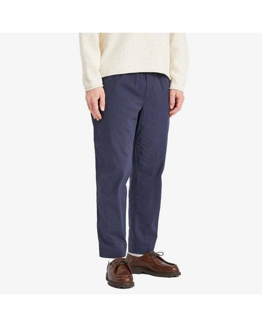 Folk Blue Seersucker Drawcord Assembly Pants for men