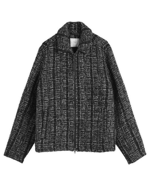 Percival Black Ingelo Zip Wool Boxy Jacket for men