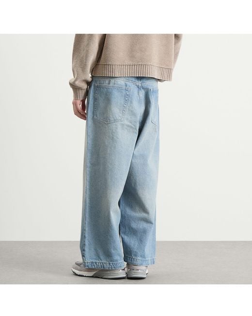 Beams Plus Blue Balloon Wide Denim Jeans for men