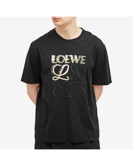 Loewe Black Distorted Logo T-Shirt for men