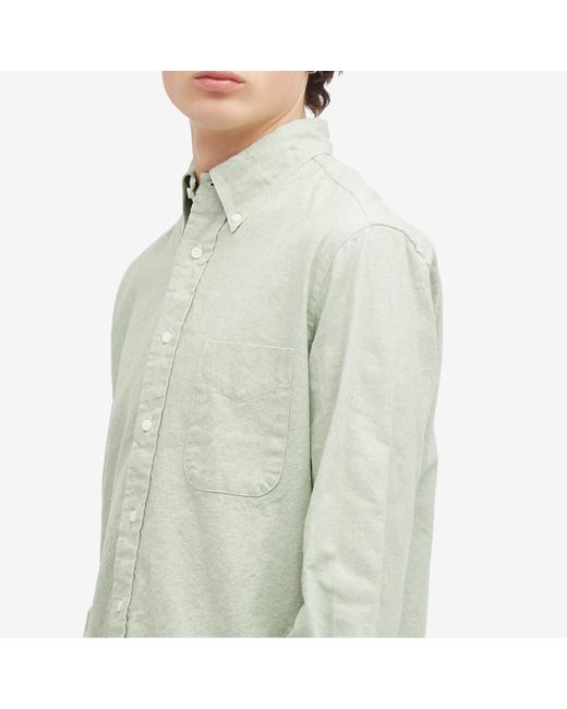Gitman Brothers Vintage White Button Down Cotton Linen Shirt for men
