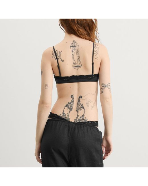 Skims Black Fits Everybody Lace Scoop Bralette