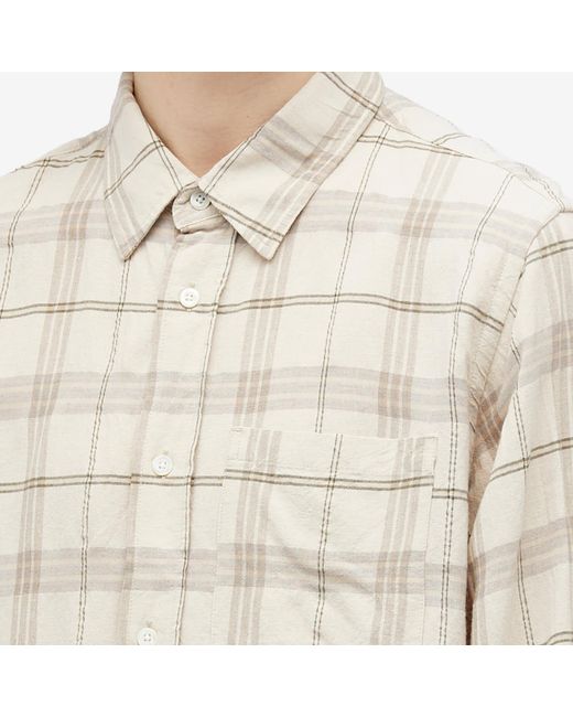 Norse Projects White Algot Relaxed Textured Check Shirt for men