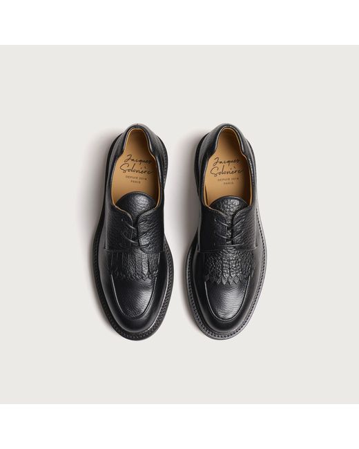 Jacques Soloviere Black Max Jumbo Grain Derbie for men