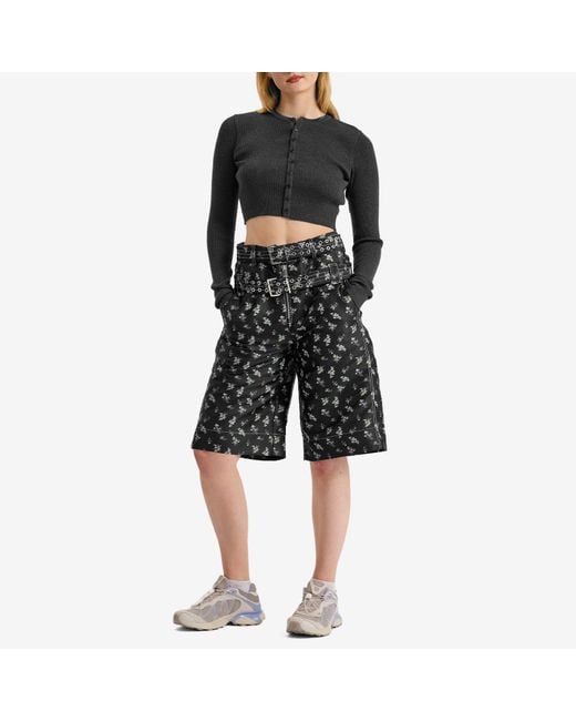 【送料関税込】GANNI Floral Jacquard Long Shorts Black Floral Jacquard Shorts | GANNI US