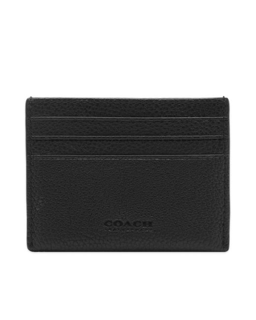 COACH Flat Card Case In Pebble Leather W/ Sculpted C Hardware Branding in  Black for Men | Lyst UK
