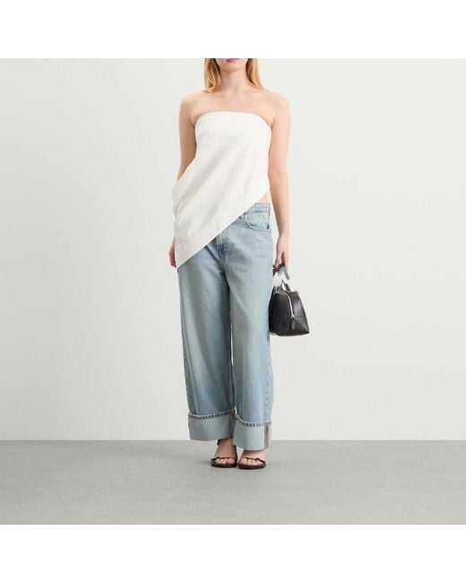 St. Agni Natural Cloud Asymm Drape Top